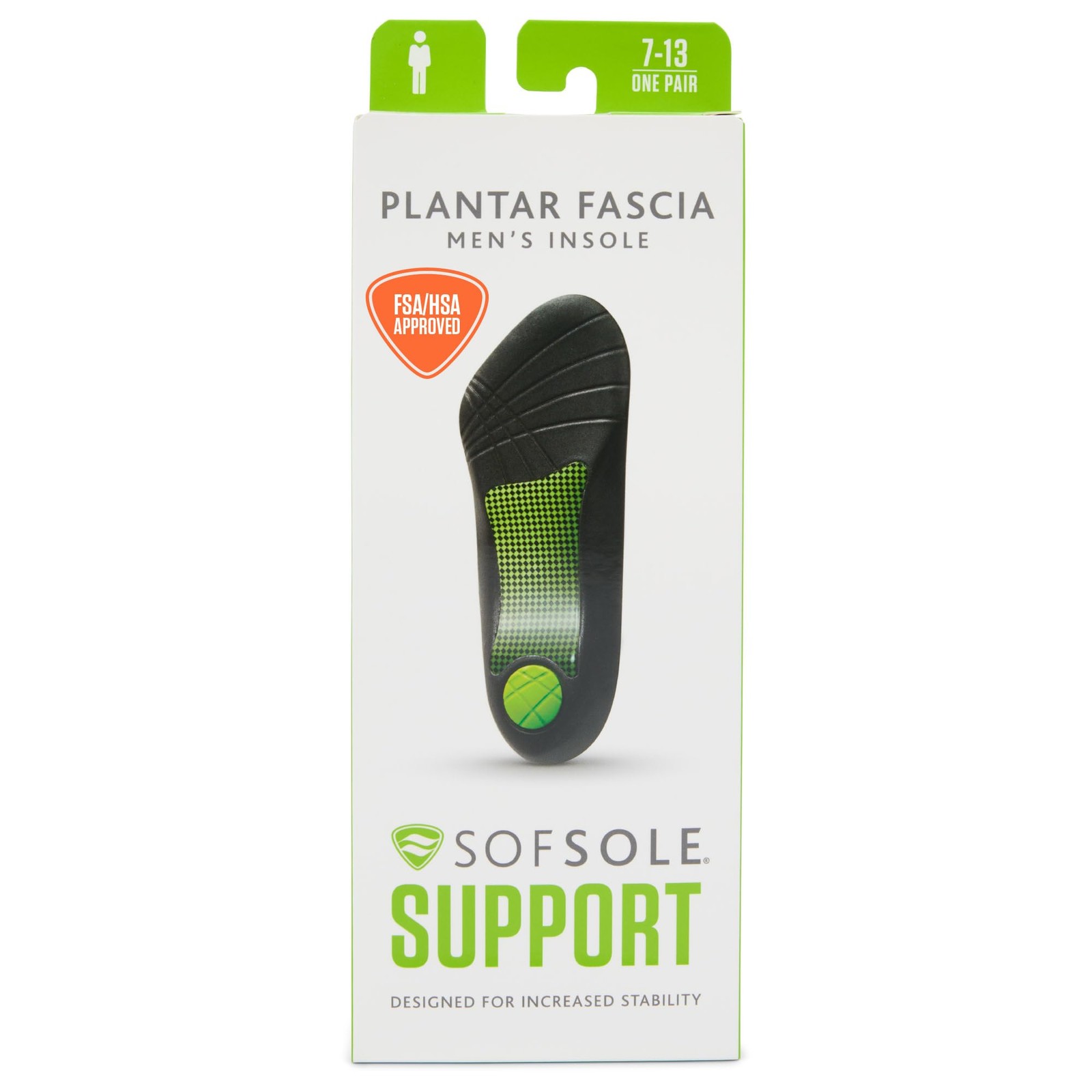 Plantar Fascia Insoles 3/4 Length Gel Heel Arch Support Men 