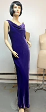 J Peterman Silk/Rayon Velvet 1930s Style Evening Gown Dress Size 4 Bust 34-35