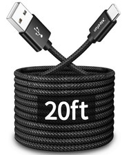 20ft USB-C Charging Cable Nylon Braided Fast Charge Type-C Data Transfer