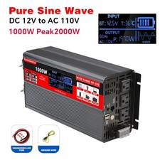 Pure Sine Wave Inverter 1000w/2000w rated 12v To 110v Power Solar Converter