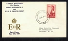 Canada #386, 1959 5¢ Royal Visit, Grover cachet FDC