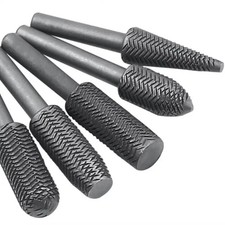 5Pcs Complete models Double Cut Rotary Rasp File Set 6mm Shank Super Hard Steel