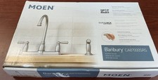 NEW Moen CA87000SRS Banbury Stainless 2-Handle KitchenFaucet W/Side Sprayer B32
