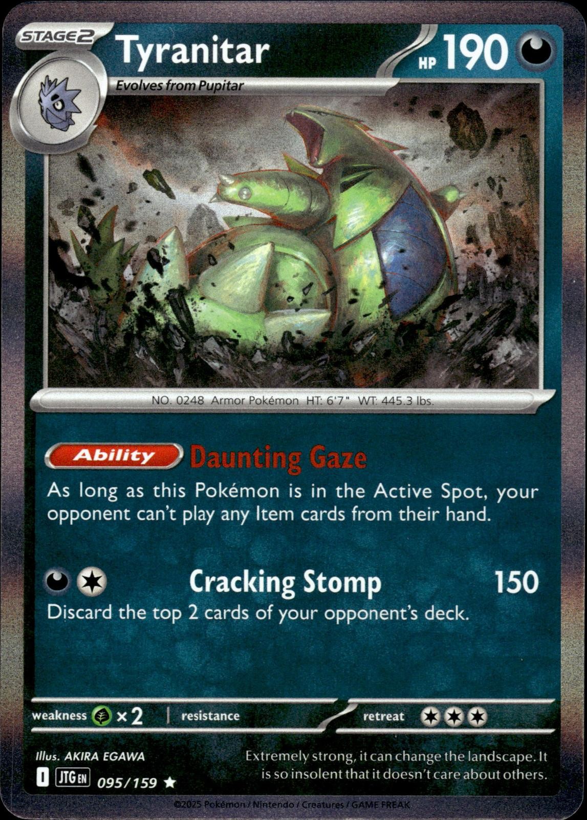 TYRANITAR 095/159 RARE JOURNEY TOGETHER POKEMON HOLO NM