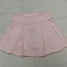 VTG Juicy Couture Girl's Embossed Velour Pleated Skort - Light Peach - Size 4