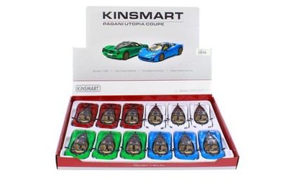 BOX OF 12 PAGANI UTOPIA COUPE 1/36 DIECAST CAR KINSMART 5483D