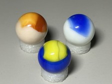 Lot Of 3 Vintage Akro Agate Patch Marbles 5/8  NM  To Mint