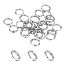 Round Split Ring, 20 Pcs 5 mm Small Split Ring with Double Loop, Silver