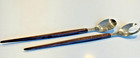 Vintage Serving 2pc Set Wood Handle Stainless Japan MCM Mid Century Modern