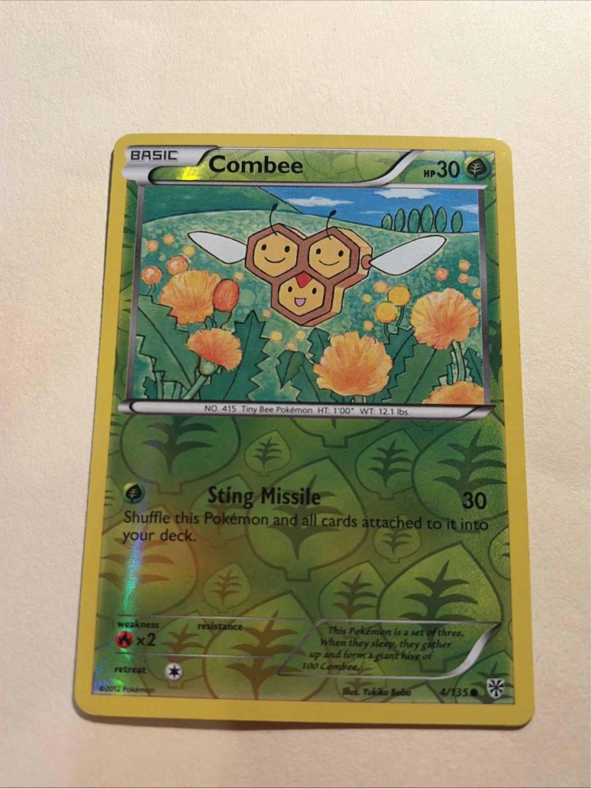 Pokemon - Combee - 4/135 - Common - Reverse Holo - BW Plasma Storm - NM