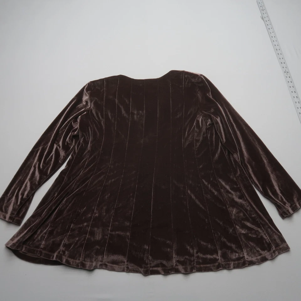 Blusa de terciopelo suave envolvente 2X manga larga elástica elegante evento navideño Foto 4 de 4