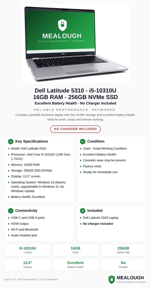 Dell Latitude 5310 · i5-10310U · 16GB · 256GB, photo 2 of 5