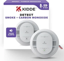 Kidde Hardwired Smoke & Carbon Monoxide Detector, 10-Year Battery Backup, Voice