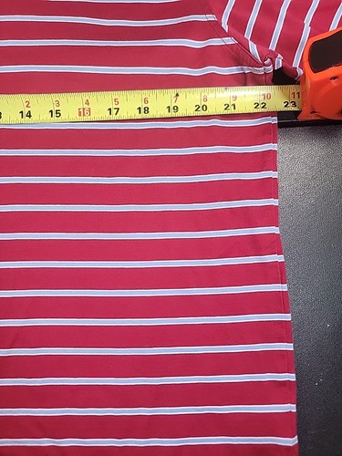 Oxford Golf Polo Shirt Striped Red Golfing Sz Large Champions Golf Club Houston - Picture 10 of 13
