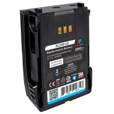 Replacement Battery for Harris XL-200P Radios (Extended Capacity Slim)
