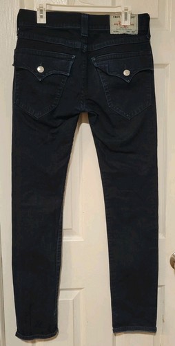 Jeans uomo True Religion Rocco relaxed skinny 31 tasche con patta lavaggio scuro - Foto 3 di 7