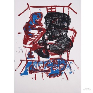 MARKUS LÜPERTZ ORIGINAL SCREENPRINT JAZZ MUSICIAN 2007 DÜSSELDORF SIGNED VP: €858