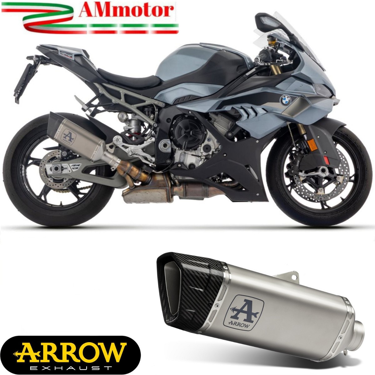 Arrow BMW S 1000 RR 2025 Exhaust Slip-On Pista Titanium Motorcycle