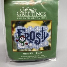 Mill Hill Cross-stitch Winter Greetings Frosty Mh 16  8301 Glass Bead Kit W Charm