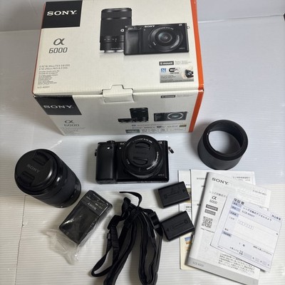 Sony Alpha A6000 Mirrorless Camera 16-50mm 55-210mm Power Zoom Low Shutter count