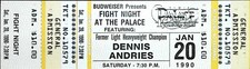 Fight Night Palace Detroit Dennis Andries WBC TKO Silva Ticket Stub 1/20/1990
