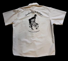 Sucker Punch Sally's Shirt Mens XL SS Grey Red Kap Mechanic Graphic Chopper