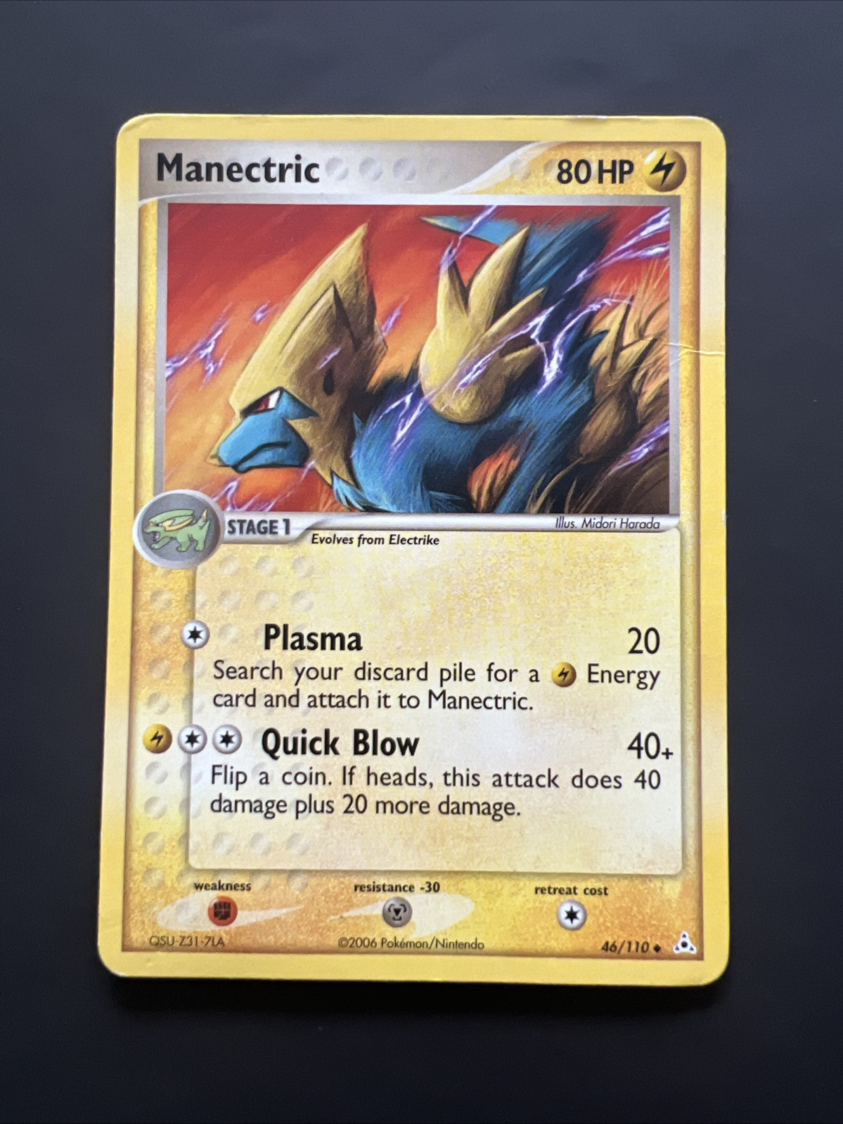 NM Manectric 46/110 EX Holon Phantoms Pokemon Card
