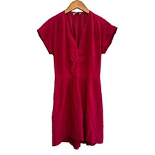 Madewell Fable Romantic Red Silk V Neck Casual Preppy Lightweight Dress size 2