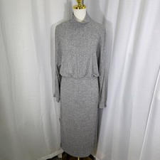 Anthropologie Saturday Sunday Gray Ribbed Mock Neck Maxi Dress Medium