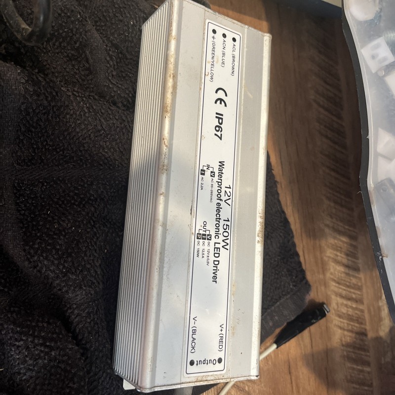 Electronic LED Driver DC12V 60W .7A Waterproof IP67  Metal Silver