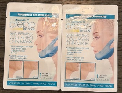 2 Dermactin-TS Crepe Be Gone Skin Firming Collagen Chin Mask .35 oz.