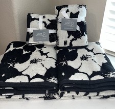 8-NWT LOFT BY LOFTEX BLACK IVORY FLORAL  DESI...
