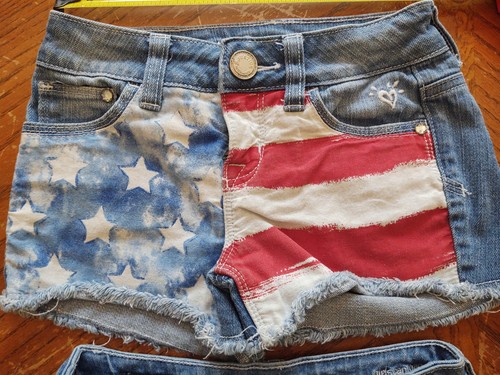 Justice Premium Jeans Shorts 2 Pair Size 7 R And Size 8 S - Picture 4 of 14
