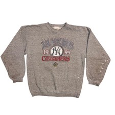 Vintage 1999 New York Yankees World Series Champions Sweatshirt Santee Gray XL