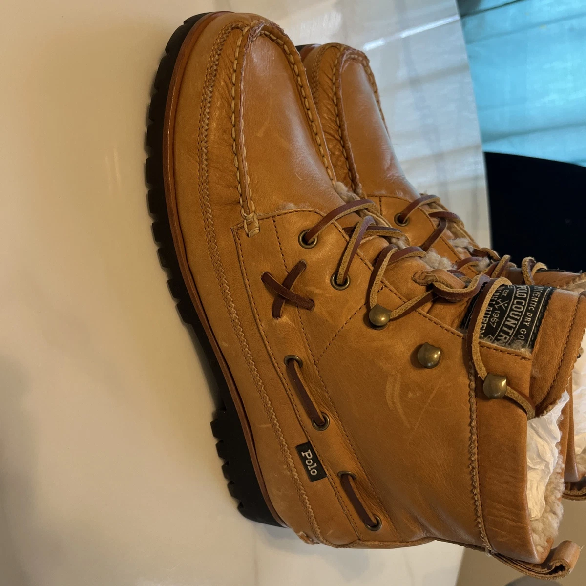 Ralph Lauren - POLO OSLO LAUREN TAN COLOR LEATHER CHELSEA MEN 10.5D Chunky Polo Ralph Lauren Oslo Chelsea Boots Men main image 4
