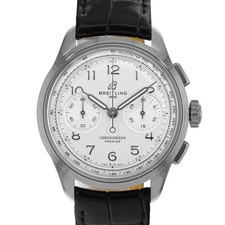 Breitling Premier B09 AB0930371G1P1 40mm Silver Steel Chronograph Mens Watch