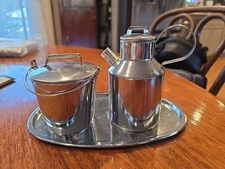 Vintage Farmhouse Creamer and Sugar Bowl Japan Milk Can And Pail