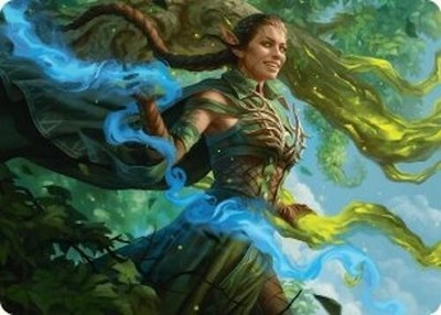 Nissa, Worldsoul Speaker Art Card [Aetherdrift] MTG