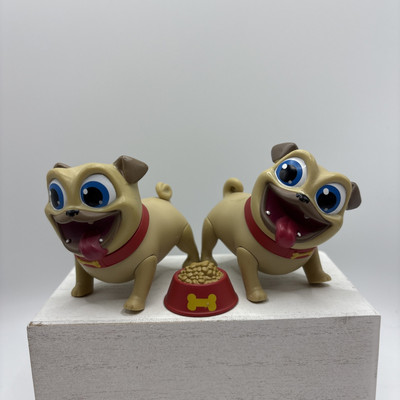 Disney Jr Puppy Dog Pals Rolly Dog Pug, Set of 2, Plastic Figures K