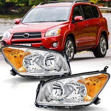 Headlights Assembly Pair for 2009 2010 2011 2012 Toyota RAV4 Halogen Headlamps H