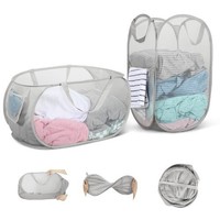 Faltbarer WäSchekorb Aus Mesh-Material (36 X 36 X 58 Cm) Mit Griff FüR Bad,...