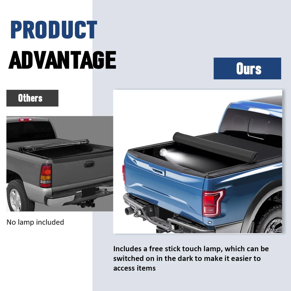 Cubierta enrollable suave para caja de camioneta de 6,5' para Ford F150 F-150 Heritage 1997-2004 Foto 2 de 4