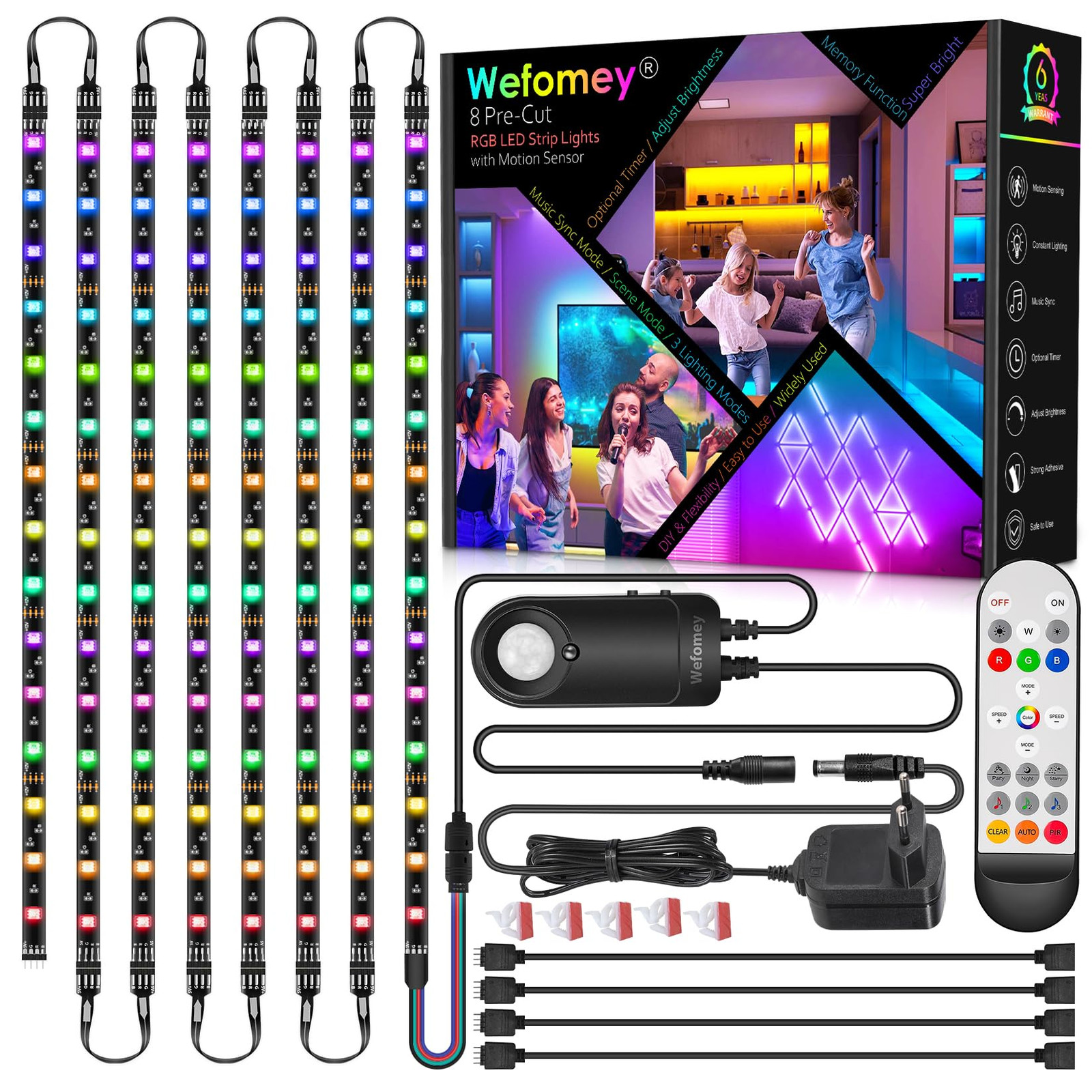 Luce Notturna LED con Sensore Movimento - 4M RGB per la Sicurezza