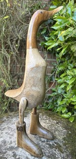 Vintage Lovely Carved Wooden Ugg Uggs Advertising Decoy Duck Art Statue Mascot