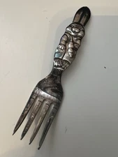 Reed & Barton Silver Plated Baby Fork Spoon Set Vintage Bunny Rabbits Pattern