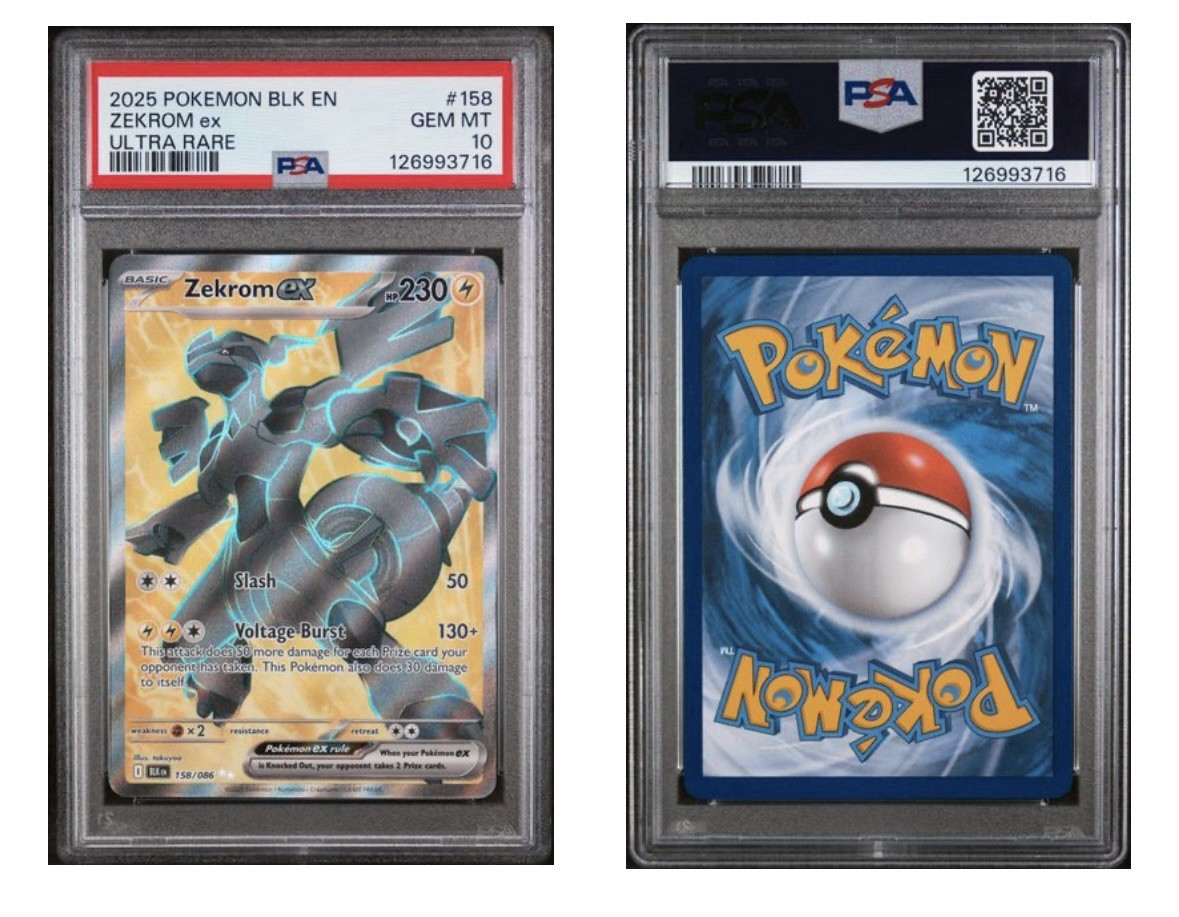 Zekrom EX 158/086 Full Art Ultra Rare Black Bolt Pokemon TCG PSA