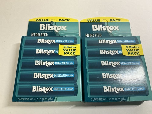 Blistex Bálsamo Labial Medicado FPS 15, JUEGO DE 2 Paquetes, 10 Palitos NUEVO