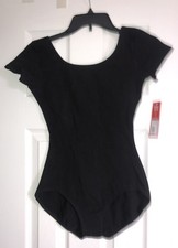 NWT Capezio Women's Classic Short Sleeve Leotard, Black, Small E24 
