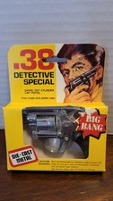VTG METAL DETECTIVE .38 SPECIAL 8 SHOT CAP TOY BIG BANG 3.5" Rare Box Die Cast