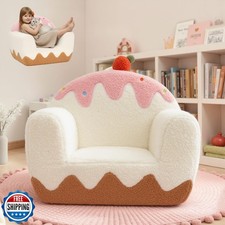 OUOZZZ Toddler Chair for Ages 1  6, Soft Sherpa Kids Sofa with Book Pocket and...